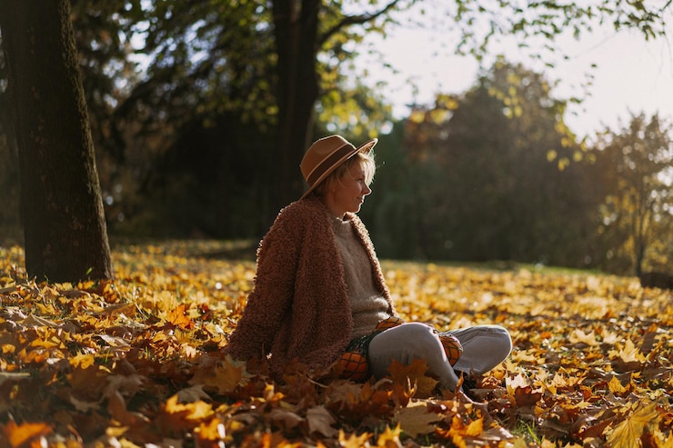 Tranquil Autumn Meditation Scene