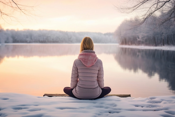 Tranquil Winter Meditation Scene